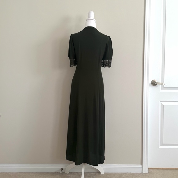 Dark Green Vintage Style Lace Dress - Picture 4 of 5